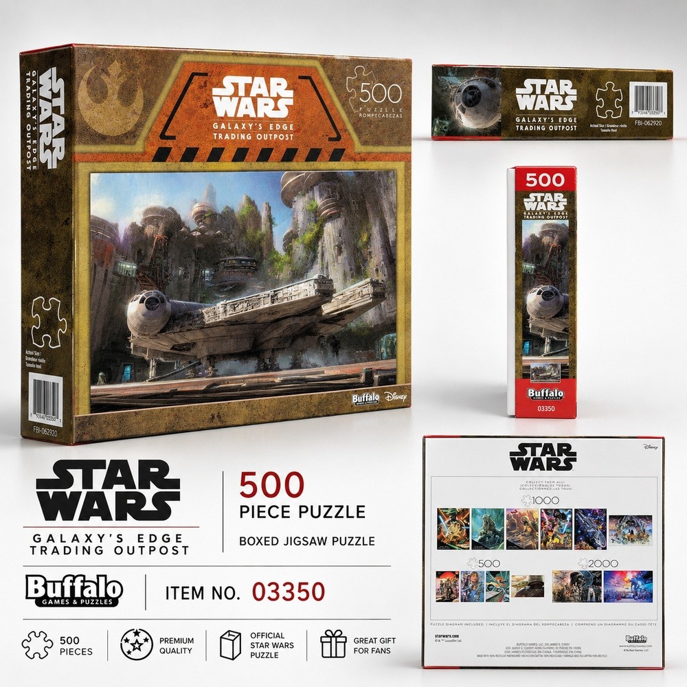Buffalo Games Star Wars Galaxys Edge Trading Outpost 500 Piece Jigsaw Puzzle